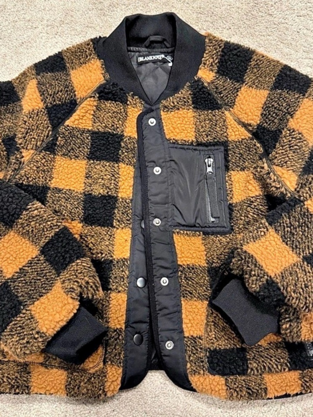 NWOT Blank NYC Sherpa Checkered Jacket
